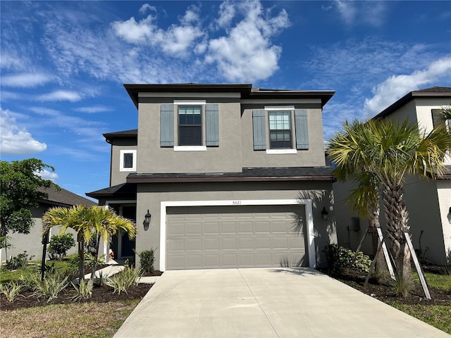 5521 Summit Gln, Bradenton, FL 34203 - traditional home with stucco siding, an attached garage, and driveway
