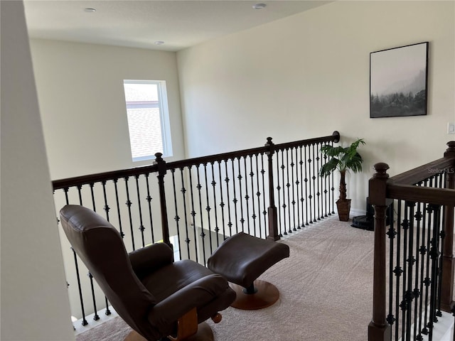 5521 Summit Gln, Bradenton, FL 34203 - corridor featuring carpet, an upstairs landing, and baseboards