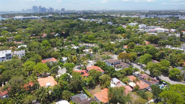 drone / aerial view featuring a city view