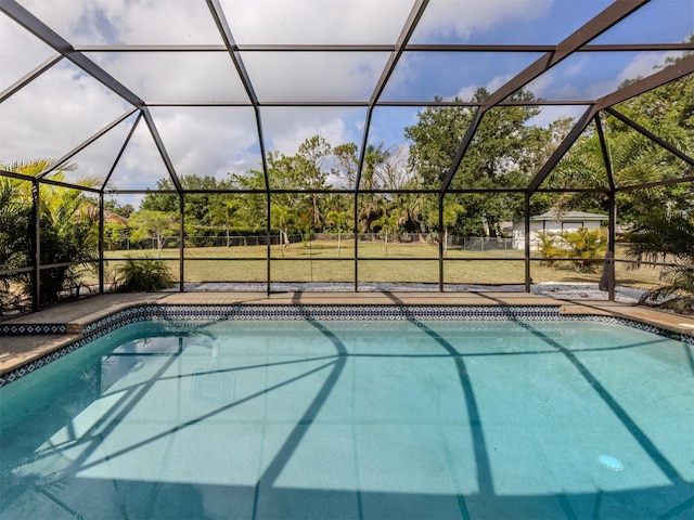 245 Woodingham Trl, Venice, FL 34292 - outdoor pool featuring a lanai and a yard