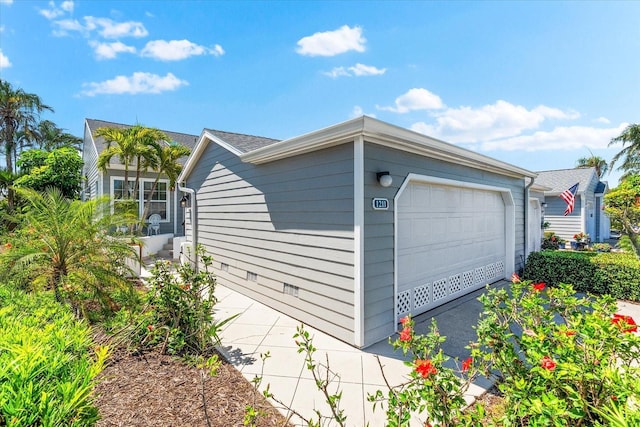 view of detached garage
