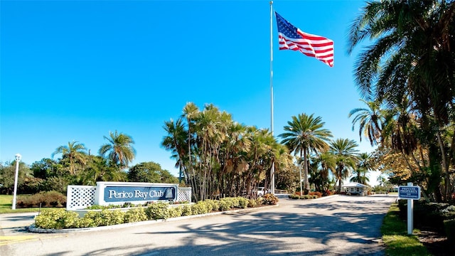 view of community sign