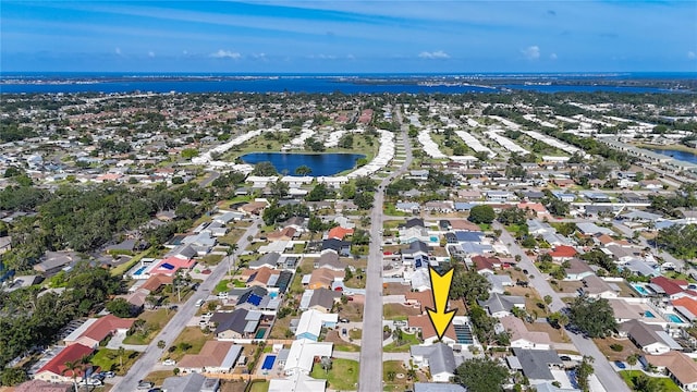 6012 11th Ave W, Bradenton, FL 34209 - bird's eye view featuring a water view and a residential view