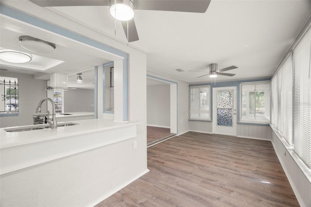 interior space with plenty of natural light and a sink