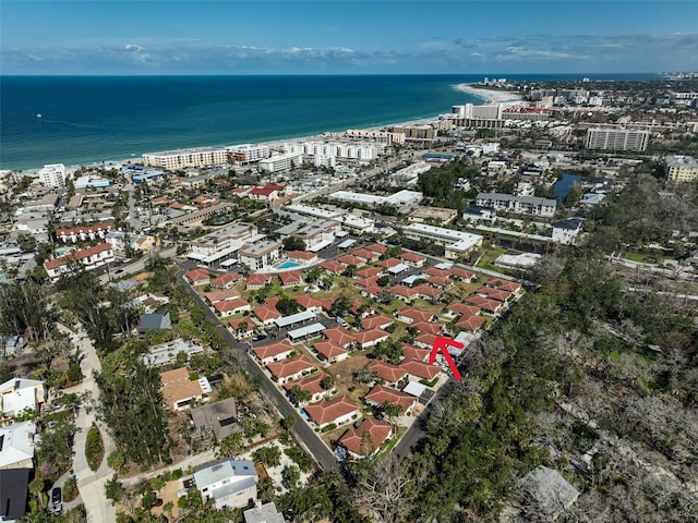 151 Vista Hermosa Cir Unit 31C, Sarasota, FL 34242 - aerial overview of property's location featuring a nearby body of water and nearby urban area