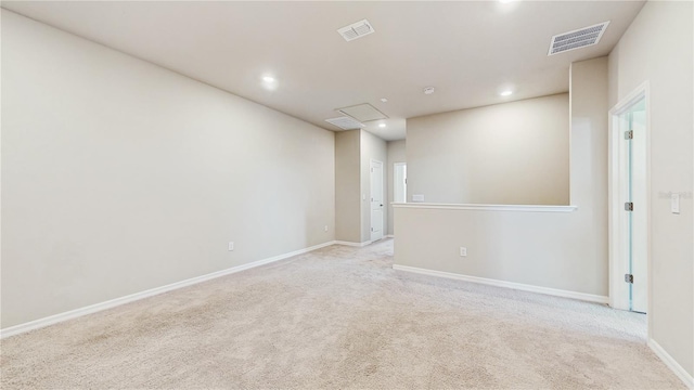 1824 Woodleaf Hammock Ct, Bradenton, FL 34211 - unfurnished room with recessed lighting, carpet, baseboards, and attic access
