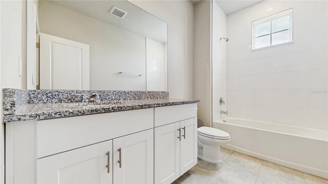 1824 Woodleaf Hammock Ct, Bradenton, FL 34211 - bathroom featuring toilet, bathing tub / shower combination, and vanity