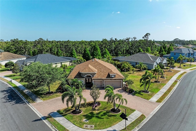 aerial perspective of suburban area