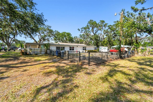 view of yard with fence