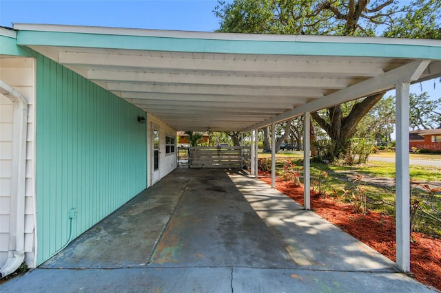 view of car parking featuring a carport