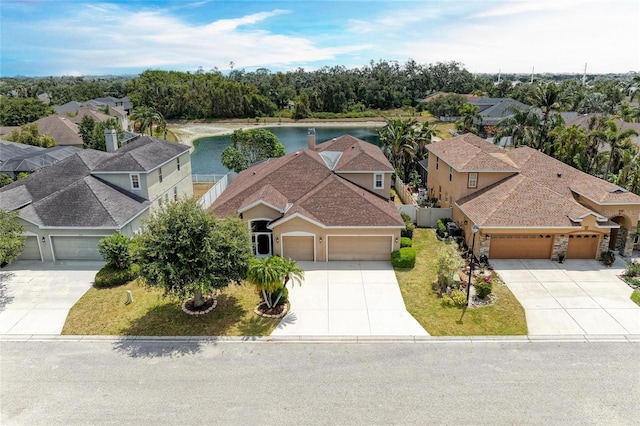 4211 30th Ln E, Bradenton, FL 34208 - birds eye view of property featuring a water view and a residential view