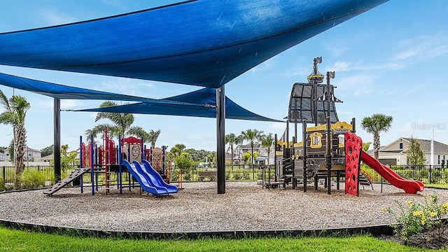 community play area featuring fence