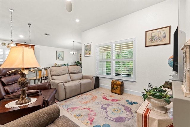 4466 Manila Ave, North Port, FL 34288 - living area with tile patterned flooring, baseboards, and recessed lighting