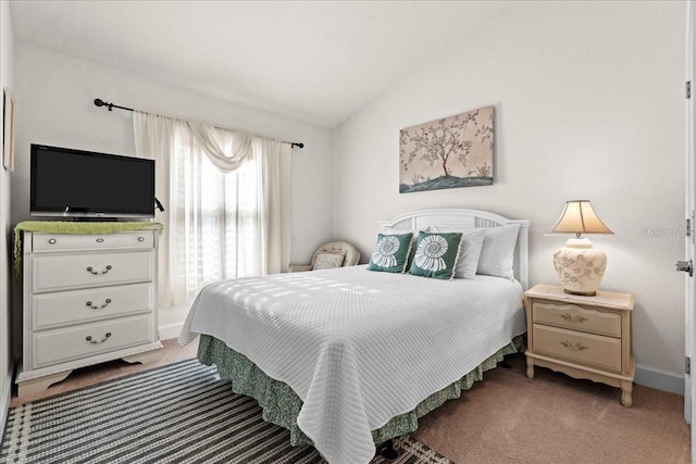 4466 Manila Ave, North Port, FL 34288 - bedroom featuring lofted ceiling, carpet flooring, and baseboards