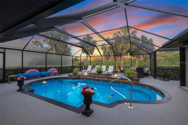 490 Pine Lily Way, Venice, FL 34293 - swimming pool featuring a patio, a lanai, and outdoor lounge area