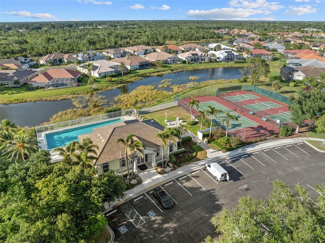 490 Pine Lily Way, Venice, FL 34293 - aerial perspective of suburban area with a nearby body of water and a pool
