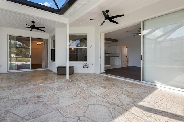 4063 Westbourne Cir, Sarasota, FL 34238 - view of patio featuring ceiling fan