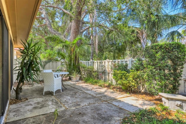 view of patio / terrace with a fenced backyard