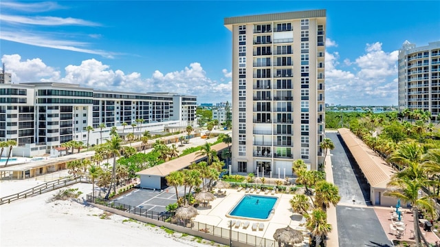 1212 Benjamin Franklin Dr Unit 909, Sarasota, FL 34236 - view of property with a view of city and a community pool