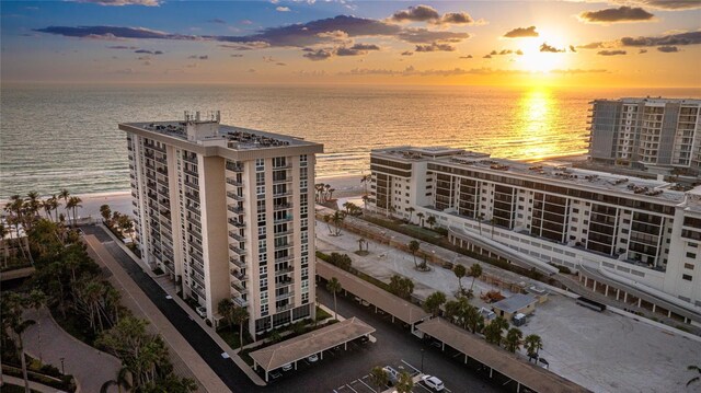 1212 Benjamin Franklin Dr Unit 909, Sarasota, FL 34236 - aerial view at dusk of a water view