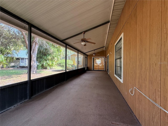 3957 Bearded Oaks Ct, Sarasota, FL 34232 - unfurnished sunroom featuring ceiling fan