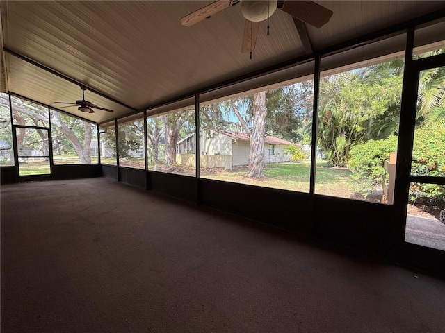 3957 Bearded Oaks Ct, Sarasota, FL 34232 - unfurnished sunroom with a ceiling fan and plenty of natural light