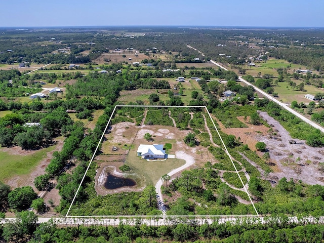 drone / aerial view with a rural view