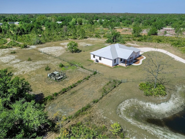 drone / aerial view featuring a rural view