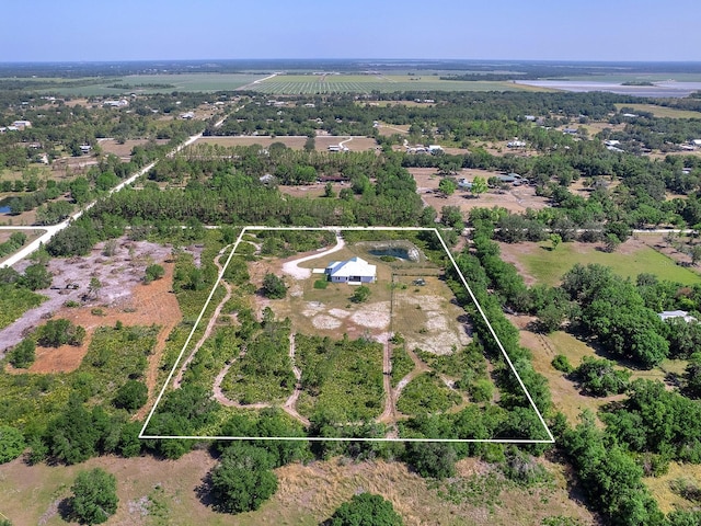 aerial view with a rural view