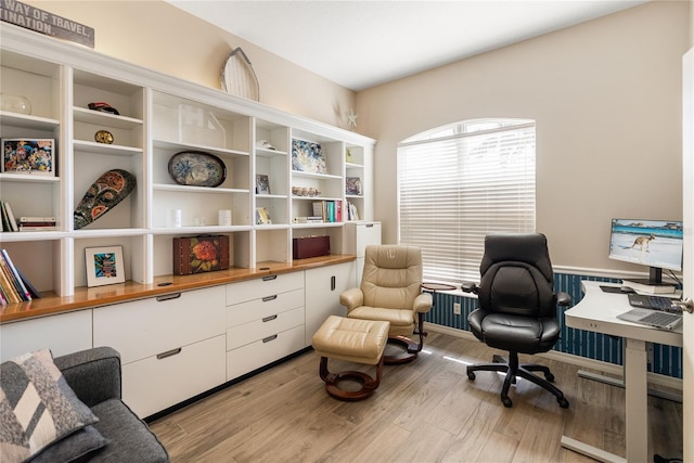 office featuring light wood-style flooring