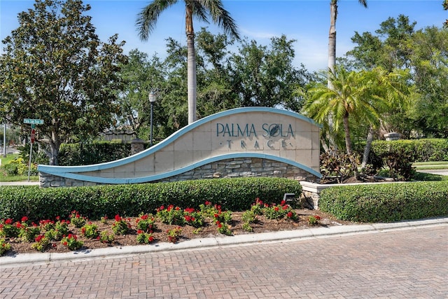 view of community sign