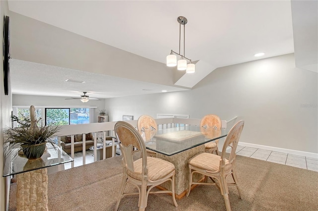 1159 Lake House Cir Unit C120, Sarasota, FL 34242 - dining area with light tile patterned floors, ceiling fan, recessed lighting, and baseboards