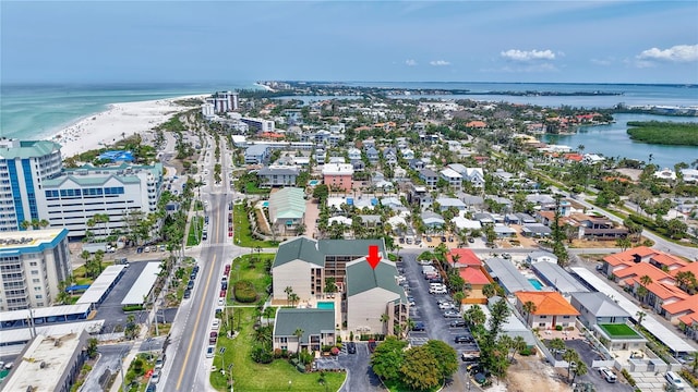 aerial view of a nearby body of water