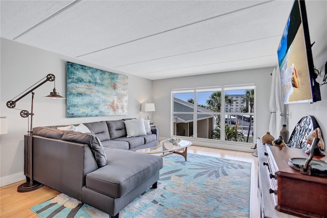 845 Benjamin Franklin Dr Unit 302, Sarasota, FL 34236 - living room featuring wood finished floors and baseboards