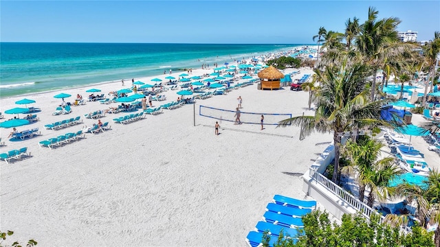 845 Benjamin Franklin Dr Unit 302, Sarasota, FL 34236 - drone / aerial view of waterfront with a beach