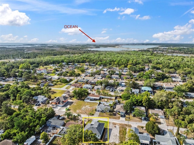 8622 Inwood Dr, Hudson, FL 34667 - birds eye view of property featuring a water view and a residential view