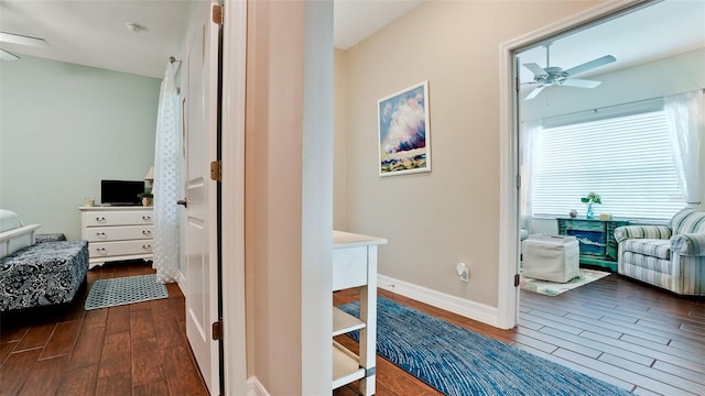 1503 Calle Grand St, Bradenton, FL 34209 - hallway featuring dark wood-style flooring and baseboards