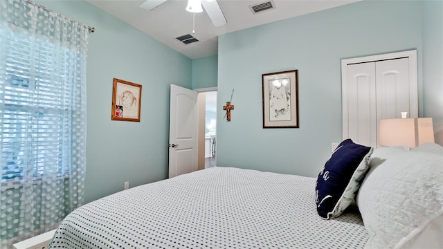 1503 Calle Grand St, Bradenton, FL 34209 - bedroom featuring ceiling fan and a closet