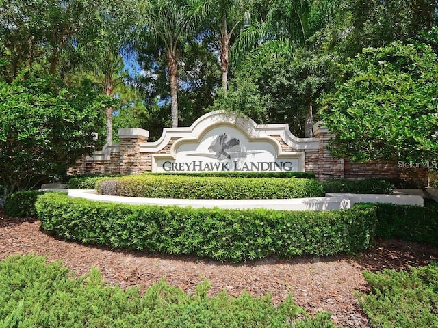 view of community sign