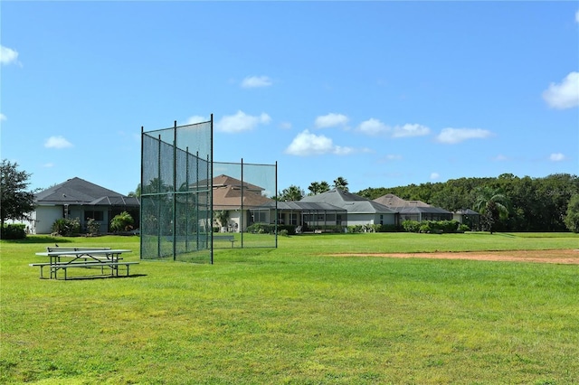 view of community featuring a yard