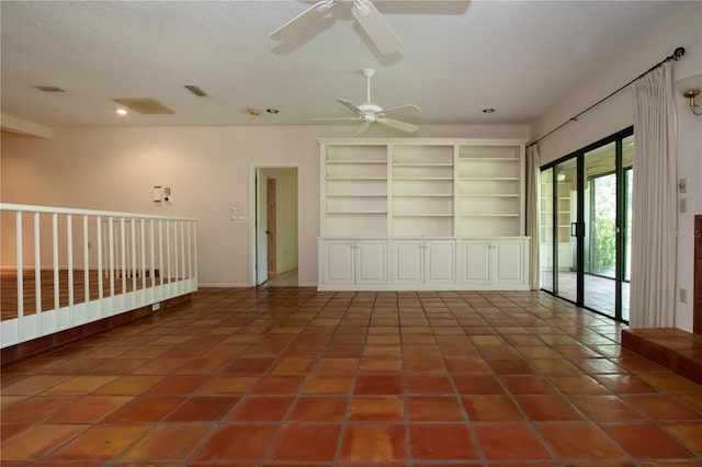 4812 Kestral Park Cir Unit 20, Sarasota, FL 34231 - empty room featuring a ceiling fan, recessed lighting, baseboards, and visible vents