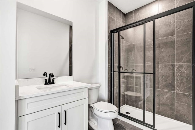 17927 Palmiste Dr, Bradenton, FL 34202 - full bath with a shower stall, toilet, and vanity