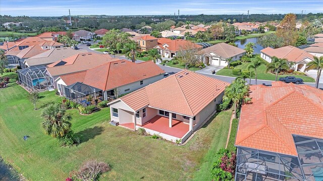 drone / aerial view featuring a residential view