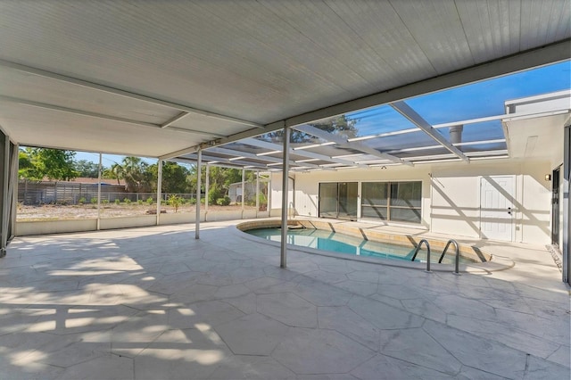 4907 4th Avenue Cir NW, Bradenton, FL 34209 - view of swimming pool with a patio area, fence, a fenced in pool, and glass enclosure