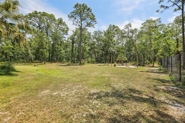 view of yard featuring fence
