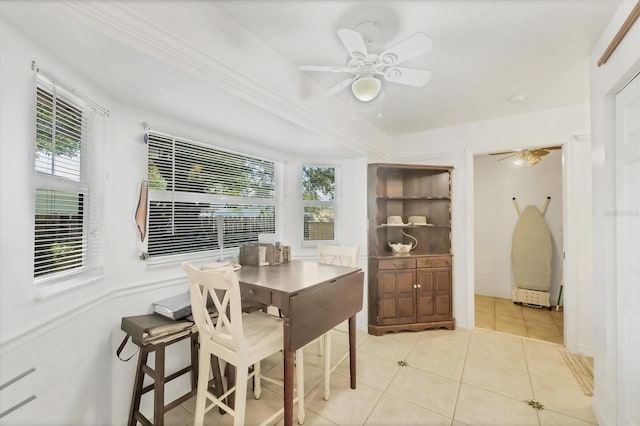 9366 Westminster Ave, Englewood, FL 34224 - dining room featuring a ceiling fan, plenty of natural light, and light tile patterned floors