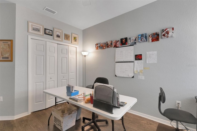 212 River Enclave Ct, Bradenton, FL 34212 - office area featuring baseboards and wood finished floors