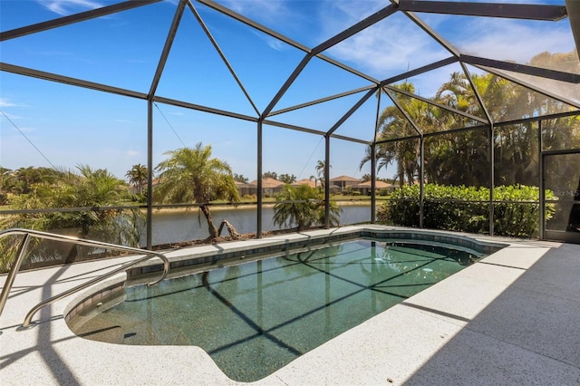212 River Enclave Ct, Bradenton, FL 34212 - swimming pool with a water view, a patio area, and a lanai