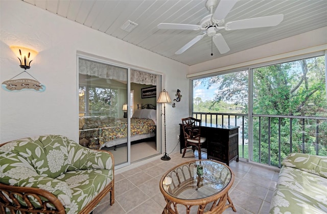 802 Montrose Dr Unit 204, Venice, FL 34293 - sunroom / solarium with a ceiling fan