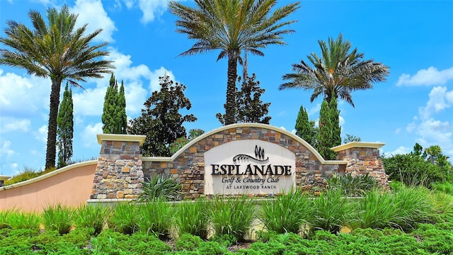 view of community sign